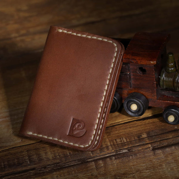 Bifold Brown Handmade Card Holder