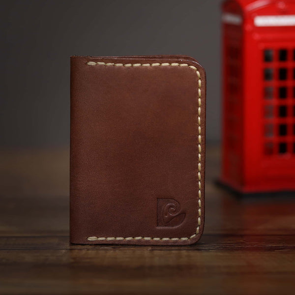 Bifold Brown Handmade Card Holder